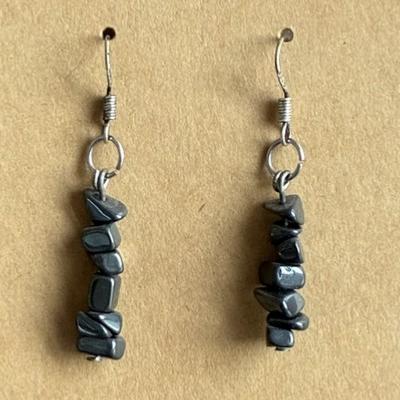 HEMATITE BOUCLES D OREILLE
