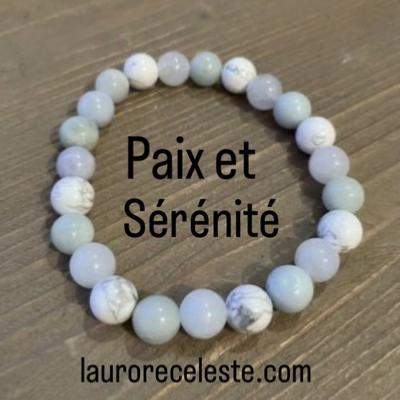 Paix et Srnit : Bracelet Lithothrapie Pierres naturelles - L Aurore Cleste - Aurore Mdium