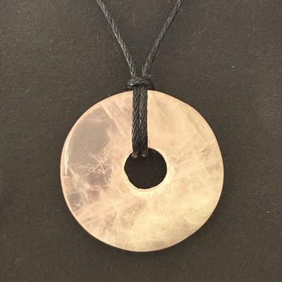QUARTZ ROSE PENDENTIF DONUT