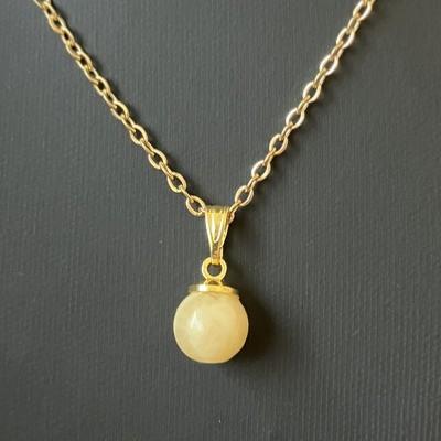 CALCITE ORANGE PENDENTIF OR