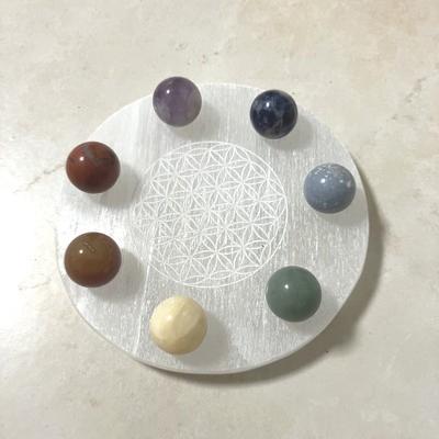 PLAQUE SELENITE 7 CHAKRAS