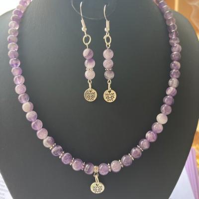 PARURE AMETHYSTE FLEUR DE LOTUS