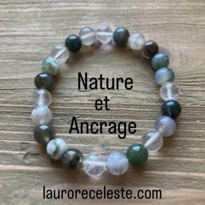 Nature et Ancrage : Bracelet Lithothrapie Pierres naturelles - L Aurore Cleste - Aurore Mdium