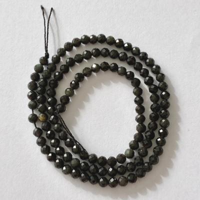 OBSIDIENNE NOIRE PERLES FACETTES