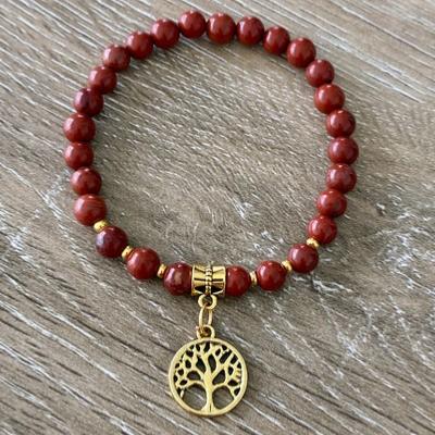 JASPE ROUGE BRACELET OR
