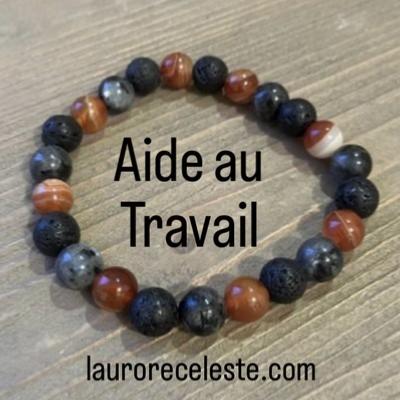 Aide au travail : 3 Pierres / Bracelet Lithothrapie - L' Aurore Cleste