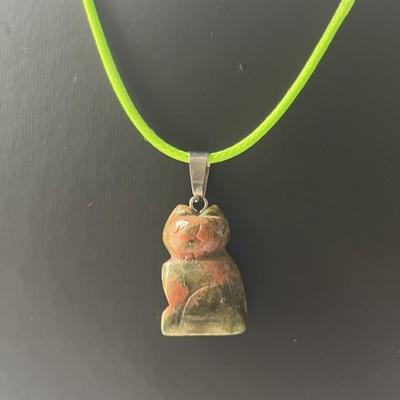 UNAKITE CHAT PENDENTIF