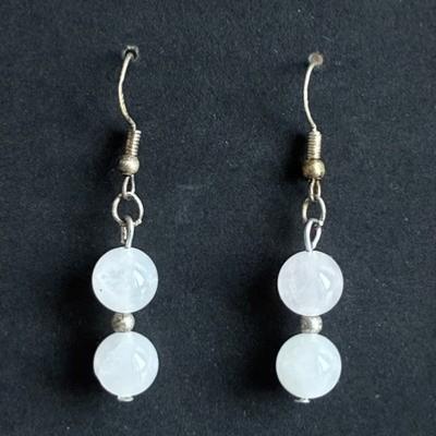 QUARTZ ROSE BOUCLES D OREILLE