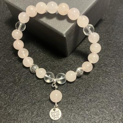 QUARTZ ROSE BRACELET 3 FLEUR DE LOTUS