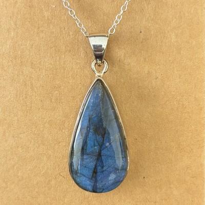 LABRADORITE BLEUE ARGENT 925