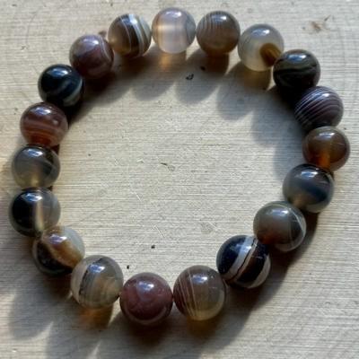 AGATE DE BOTSWANA BRACELET 10 MM