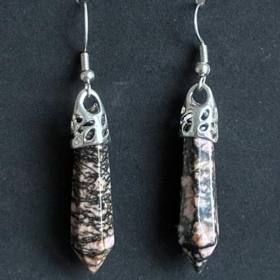 RHODONITE BOUCLES D OREILLE