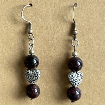 GRENAT BOUCLES D OREILLES