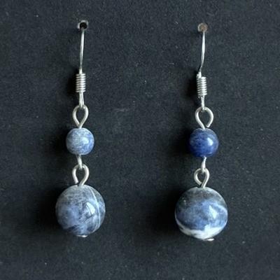 SODALITE BOUCLES D OREILLES