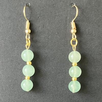 AVENTURINE BOUCLES D OREILLE OR