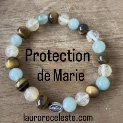 Protection de Marie : Bracelet Lithothrapie Pierres naturelles - L Aurore Cleste - Aurore Mdium