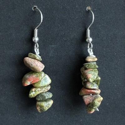 UNAKITE BOUCLES D OREILLE