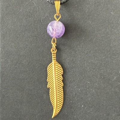 AMETHYSTE PENDENTIF PLUME