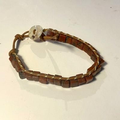 JASPE ROUGE BRACELET REGLABLE